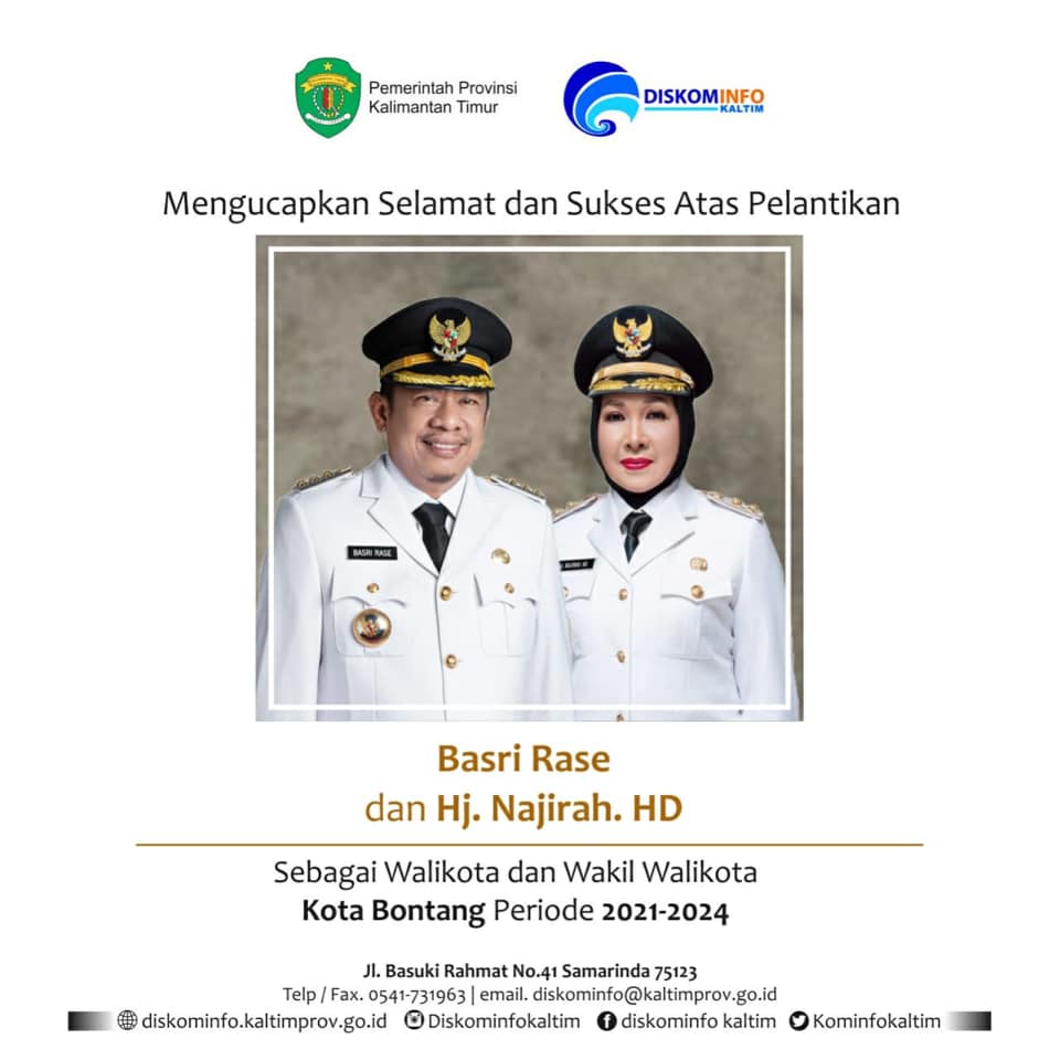 Pelantikan Walikota dan Wakil Walikota Bontang Priode 2021- 2024